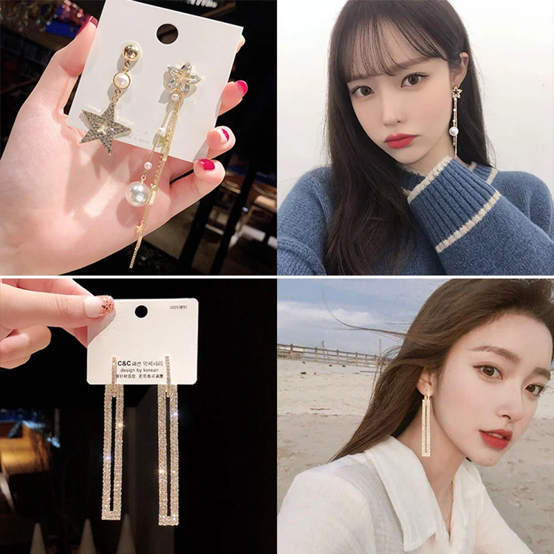 

Earrings For Women 2020 Fashion Jewelry Korean Style Ear Ring Women High Quality Long Earrings