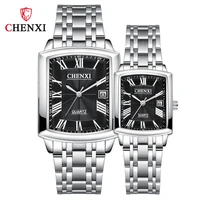 lover watches chenxi luxury stainless steel bracelet simple date quartz watch for men luxury casual wristwatch couple gift