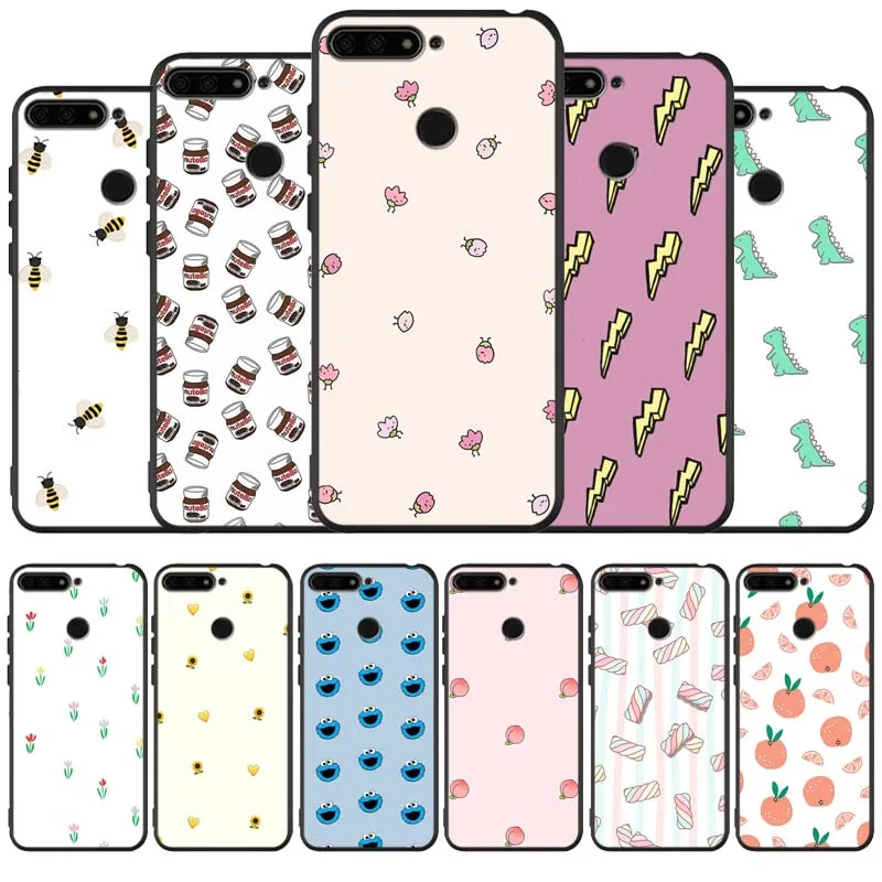 Милый и свежий черный силиконовый чехол для телефона honor 30 20 Pro 8 8X 9 10 Lite Mate