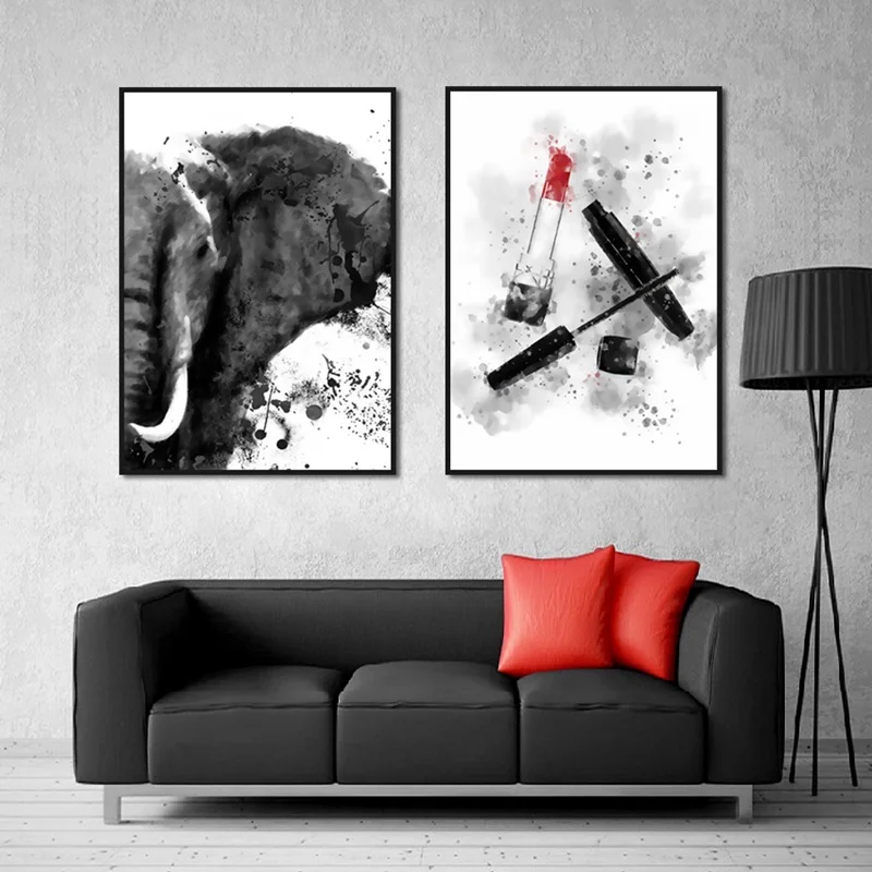 Настенный художественный холст с рисунком слона красота макияж комбинация