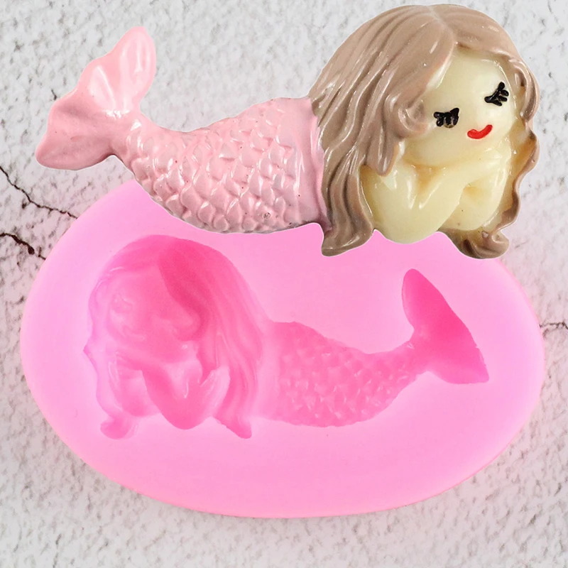 Силиконовые формы Русалочка сделай сам для украшения торта из помадки
