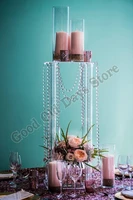 nice wedding crystal flower stand candle holder table centerpiece acrylic wedding decoration 50cm tall