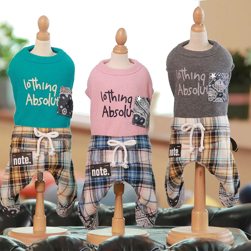 

Winter Pet Dog Cat Clothes Cotton Thicken Warm With Fleece Pet Jumpsuit Dogs Coat Jacket Letter Printing Soft Puppy Clothing