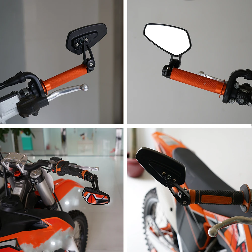

Universal Motorcycle Moto 7/8" 22mm Handle Bar End Rearview Side Mirror Motorbike Scooters Rearview Mirror Side View Cafe Racer