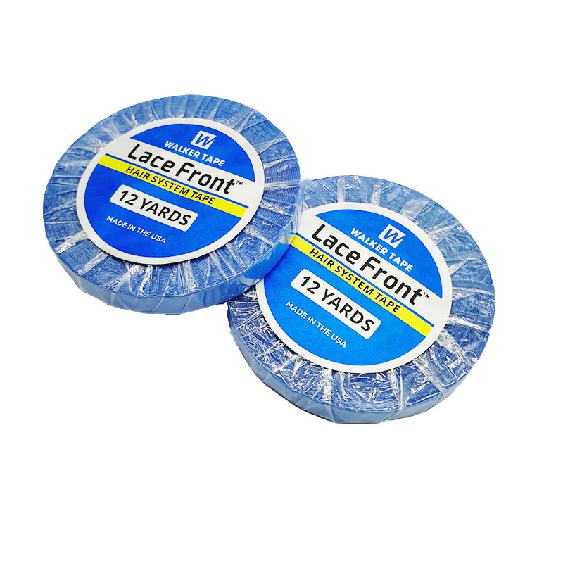 

1Roll 12 Yards Strong Lace Front Walker Tape Blue Color Hair Extension Double Walker Tape For Wig Toupee Hair System Tape