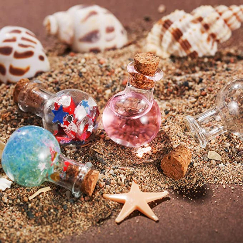 

10 Pcs Mini Glass Bottles Clear Drifting Bottles Small Wishing Bottles With Cork Stoppers For Wedding Birthday Party Diy Crafts