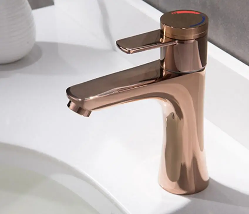 

Thermostatic Basin faucet brass bathroom faucet single handle torneiras para pia de banheiro Rose Gold sink Wash faucet BL667