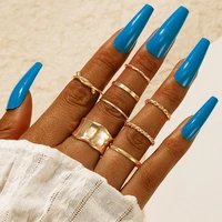 8pcsset fashion ring simple exquisite alloy irregular braided shape finger ring jewelry accessories ring