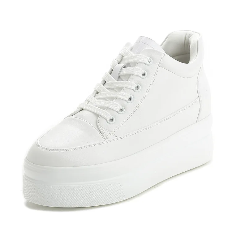 

Обувь для скейтборда, классическая белая женская обувь на платформе, кожаная увеличивающая рост женская уличная обувь для треккинга, Прогу...