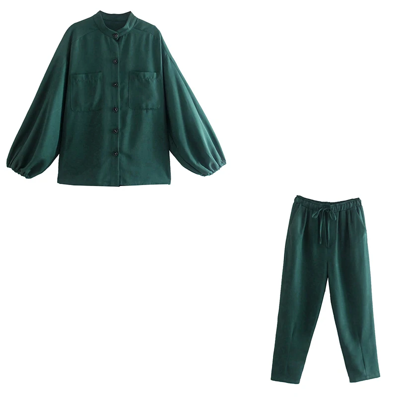 

Women Summer Casual 2-piece Sets 2021 Solid Loose Shirts Tops and Trousers Female Fashion Street Two-pieces suit Clothing