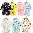 Новинка зимы 2021, халаты для мальчиков и девочек, фланелевые халаты для маленьких девочек, детские пижамы с героями мультфильмов, одежда для сна для мальчиков и девочек, халат, Детская домашняя одежда с капюшоном