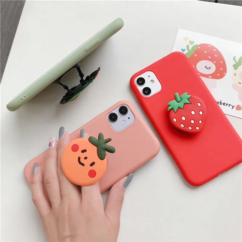 Cute Cartoon Mouse Holder Ring Silicone TPU Case For iPhone 11 Pro Max XR X XS 6 6S 7 8 Plus Floret Bracket Phone Cover | Мобильные