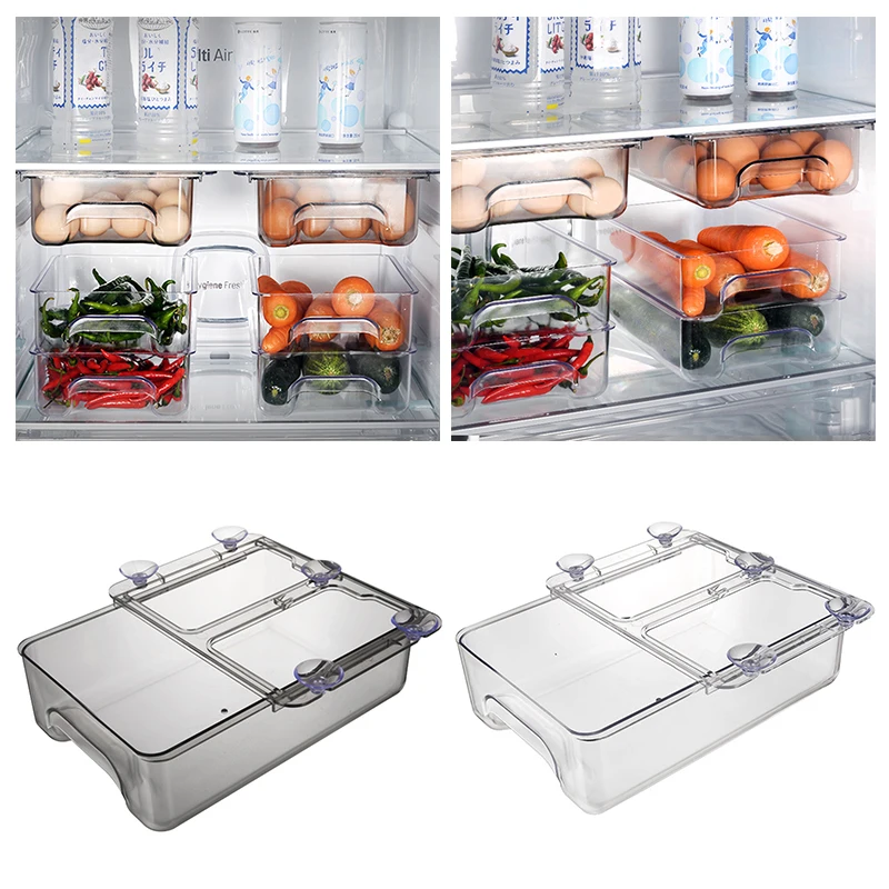 

Fridge Organizer Box Interior Storage Rack Pull-out Refrigerator Storage Box Container Makeup Organizer Kitchen Organizer Tool