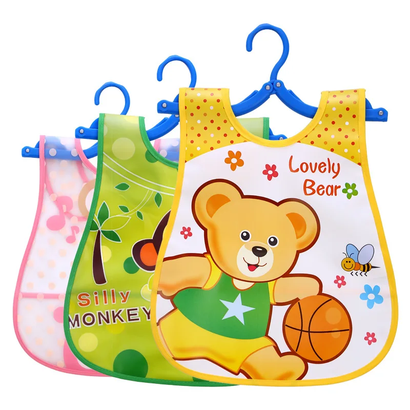 

1 piece of animal bib adjustable baby bib plastic waterproof lunch feeding bib baby cartoon apron