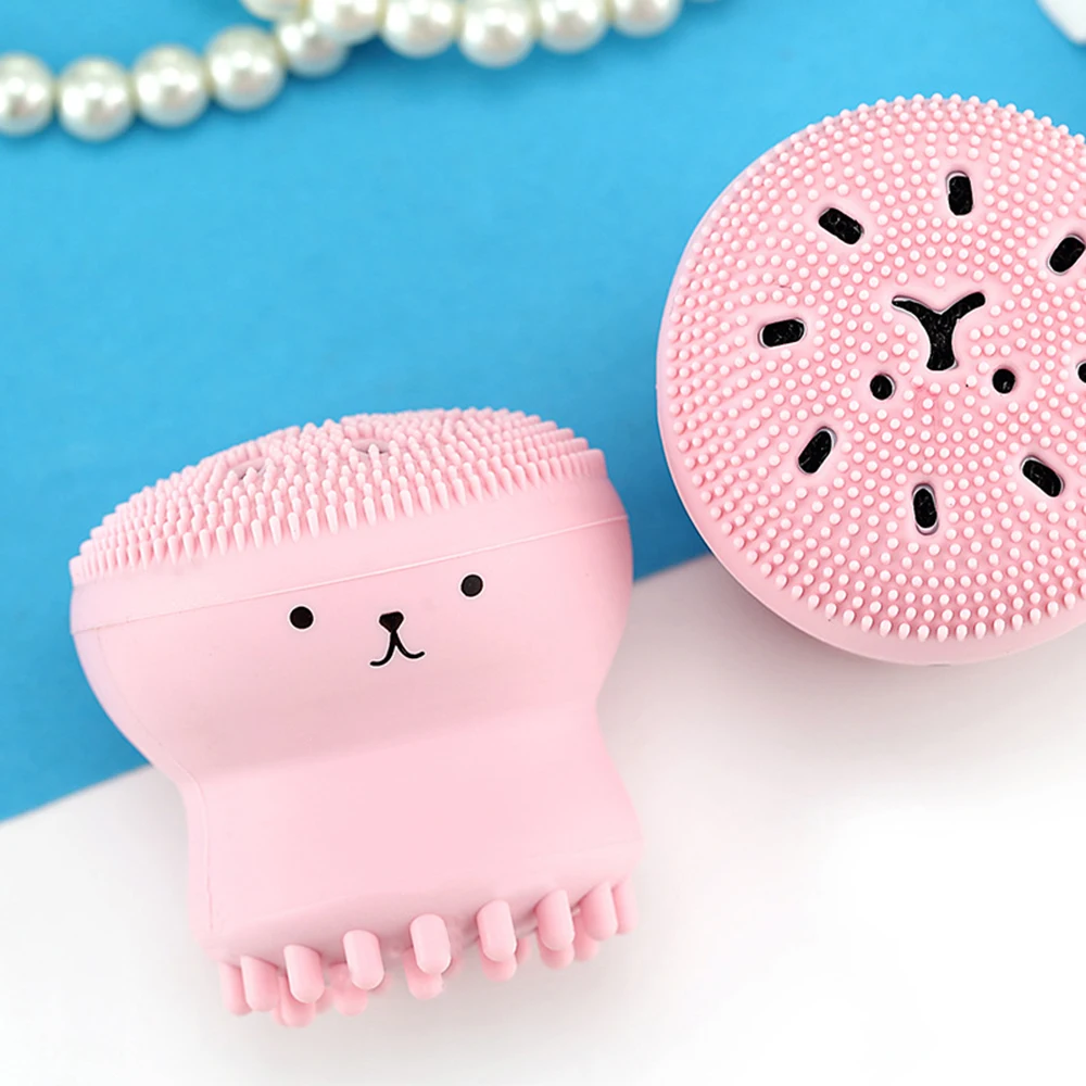 

Cute Silicone Octopus Face Cleansing Brush Face Cleaner Pore Cleaner Exfoliator Scrub Washing Brush Skin Care Face Deep Cleaning