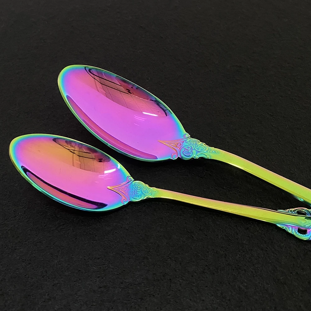 Столовая посуда золотого цвета столовая из нержавеющей стали 18/10 вилка ложка нож