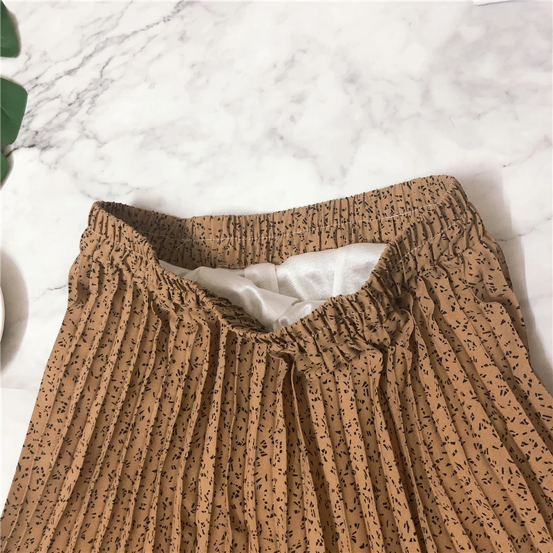 REALEFT весна лето 2020 плиссированная юбка в богемном стиле с принтом и оборками