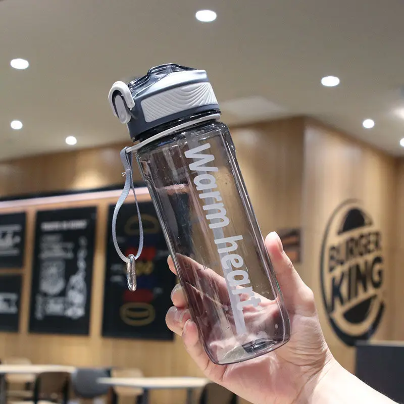 

Korean personalized plastic cup men's sports outdoor leak proof portable kettle female student water cup fall resistant adult