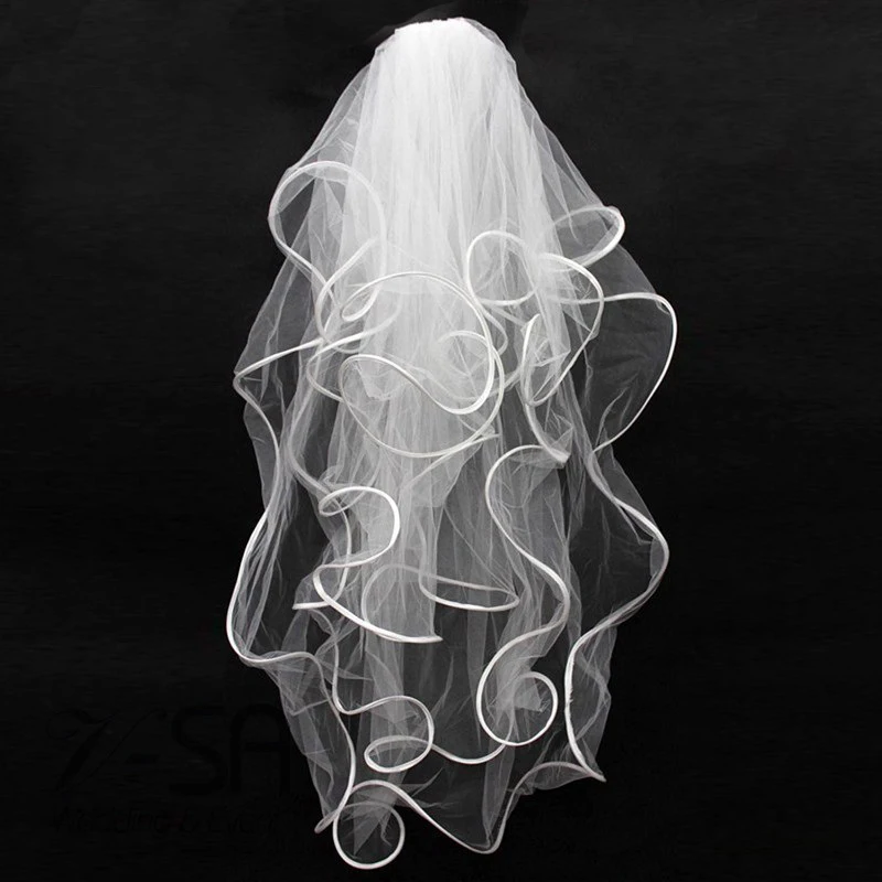 

Оборки Тюль морщинка низом Свадебные вуали короткая Мантилья свадебная Фата с расческой