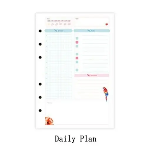 Daily Plan A5/A6/A7 многоцветной планировщик дневник вставка заправка расписание Органайзер план 45 листов бумаги - Цвет: Daily Plan