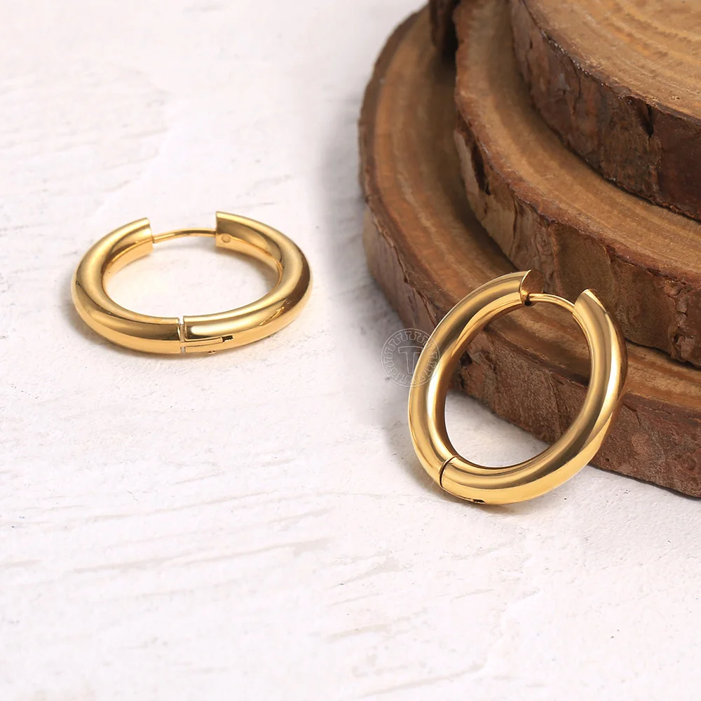 Новые модные глянцевые круглые серьги-кольца для женщин золотого цвета из
