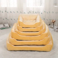 pet bed rectangular dog basket kennel cat mattress corduroy fabric for small medium large animal nest plaid warm cushion bunk