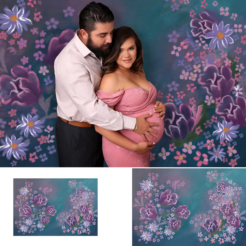 

Daisy Abstract Texture Floral Newborn Baby Shower Photography Backdrop Kids Birthday Portrait Background Purple and White Flower