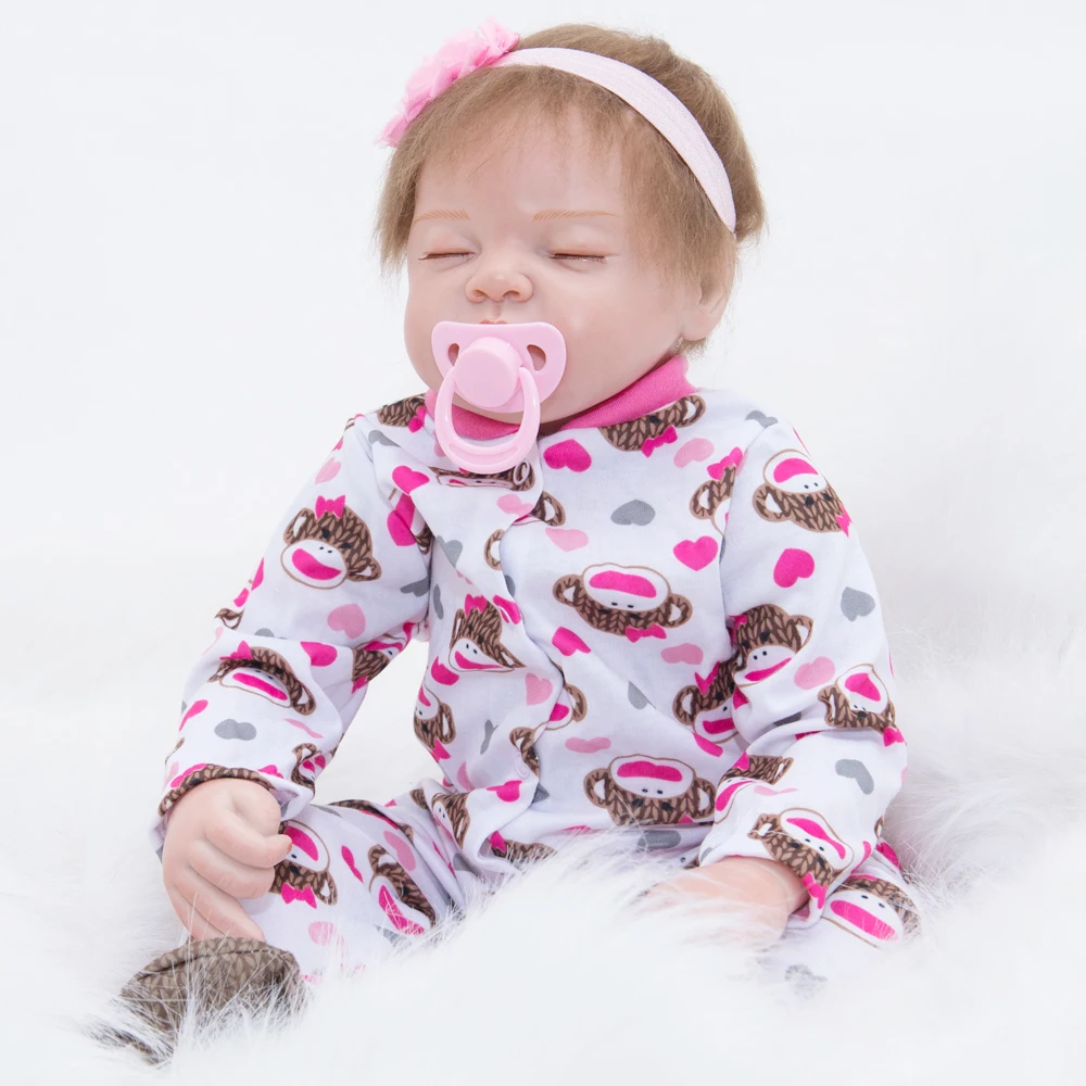 Кукла Bebe Baby Reborn 22 дюйма 55 см Силиконовая виниловая кукла очаровательные