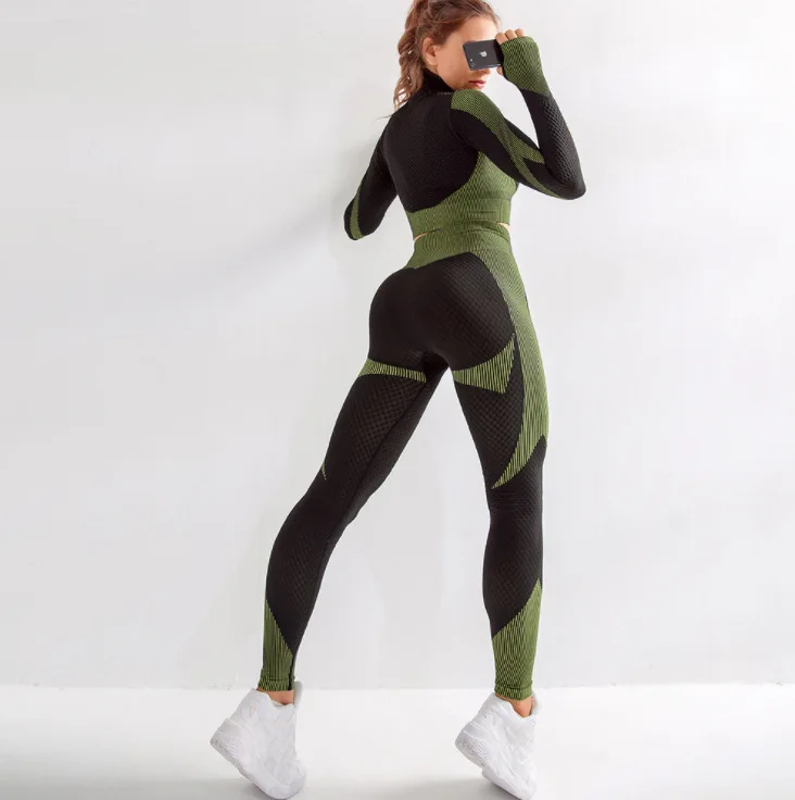 Леггинсы с высокой талией тренировочные штаны рубашки Женский бесшовный