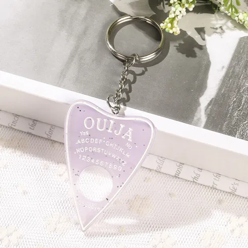 1 шт. цепочка для ключей для сумки Ouija Planchette амулеты градиентная смола доска брелок для женщин - Цвет: purple