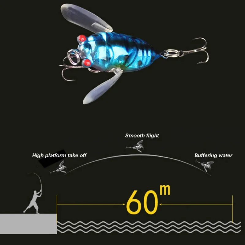 Topwater приманка для ловли насекомых Cicada Artificiais Crankbait форель Поппер искусственная
