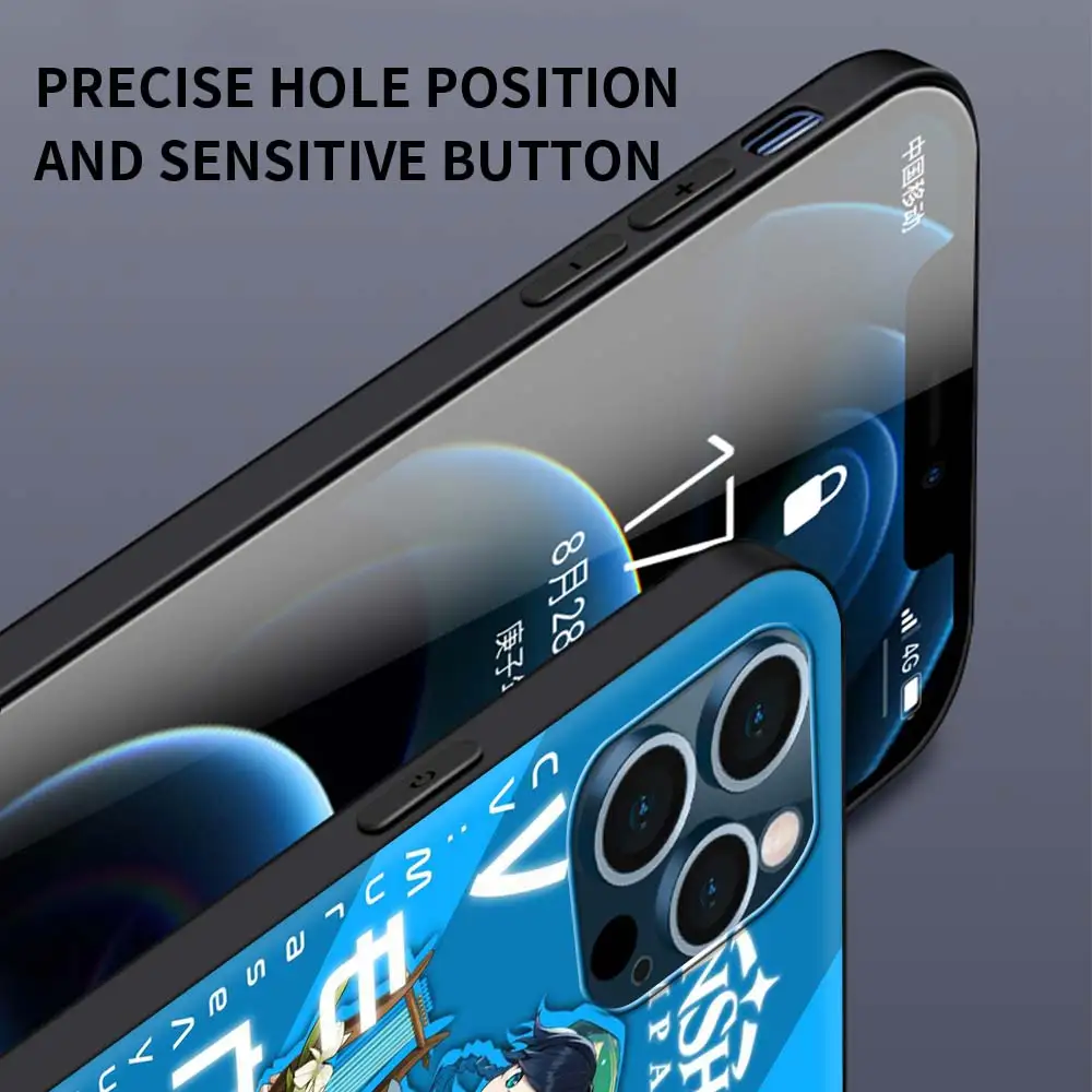 

Genshin Impact Venti Paimon Game Phone Case For Apple iPhone 12 11 Pro 7 XR X XS Max 8 6 6S Plus 5 5S SE 2020 12Mini Coque Black