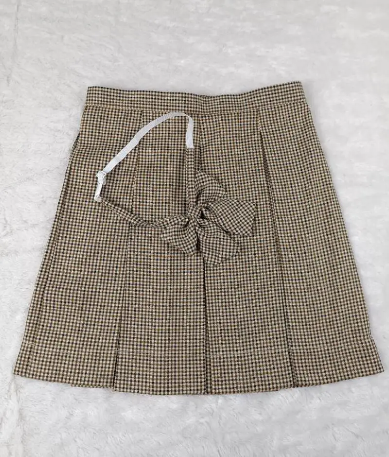 

Small Brown Grid With Eight Box Pleats---japanese Orthodox Jk Uniform Grid Skirt Skirt Cosplay Pleated Skirt