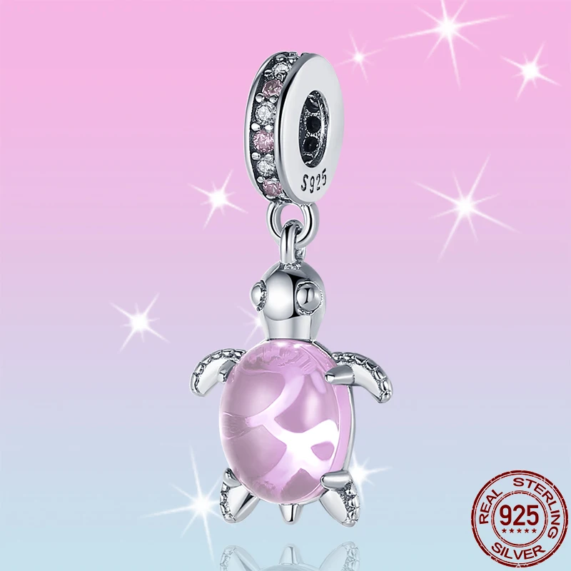 Бусины-подвески из серебра 100% пробы с черепашкой и камерой |