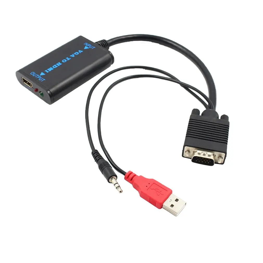 VGA Male To HDMI Output 1080P HD Audio TV AV HDTV Video Cable Converter Adapter for PC laptop to Projector | Электроника