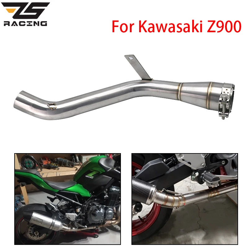 

Выхлопной глушитель ZS из нержавеющей стали для гоночного мотоцикла, средний глушитель, звеньевая труба 51 мм, без застежки, для Kawasaki Z900