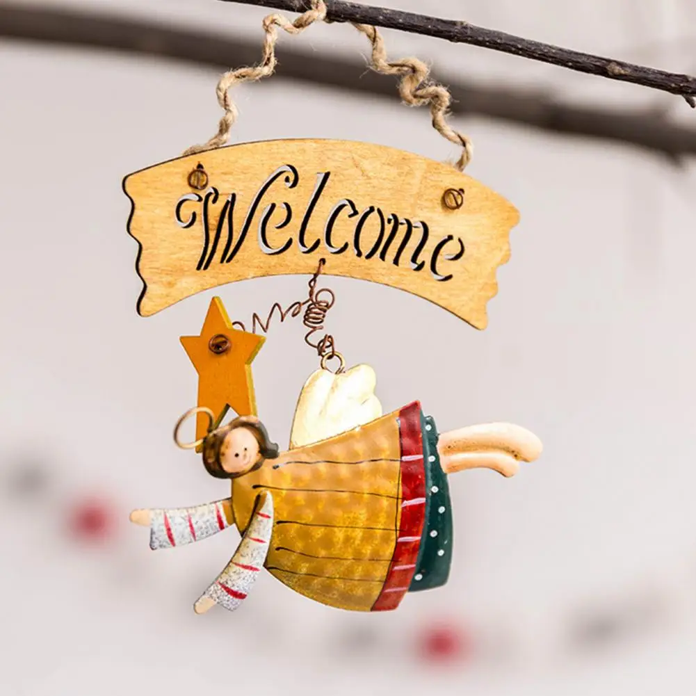

Angel Pendant Lovely Multifunctional Wooden Resin Hanging Drop Ornament for Home
