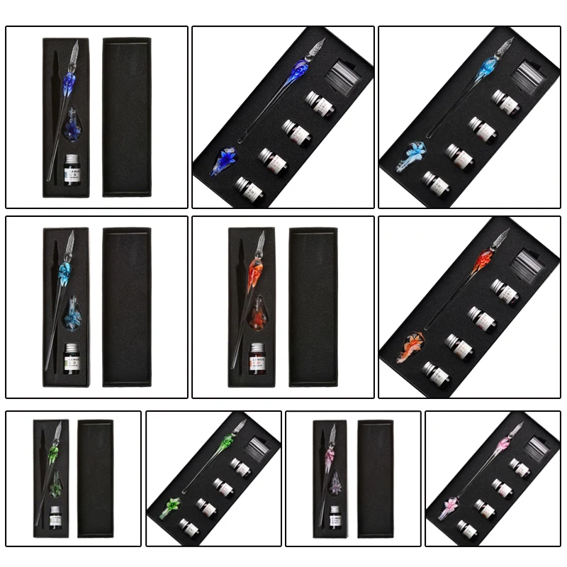 Стеклянная каллиграфическая ручка набор стеклянных чернильных ручек не