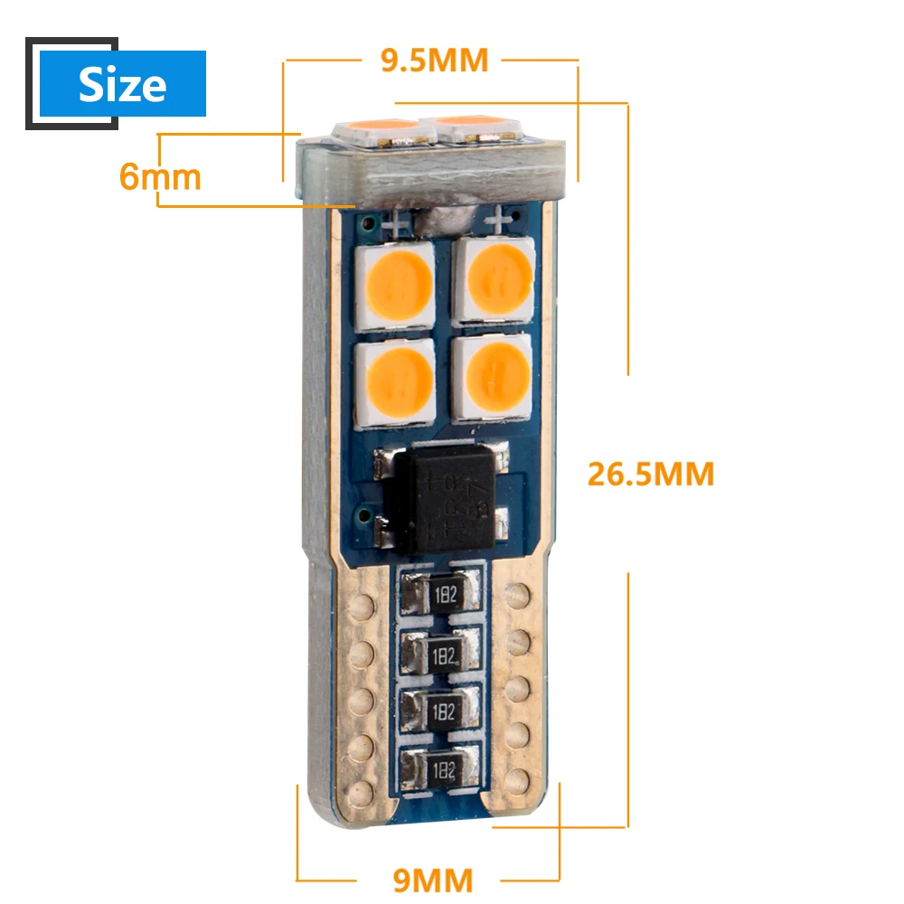 50 шт. 9 16 В T10 Canbus 3030 10 SMD 12 Светодиодная лампа без ошибок поворот стояночный сигнал
