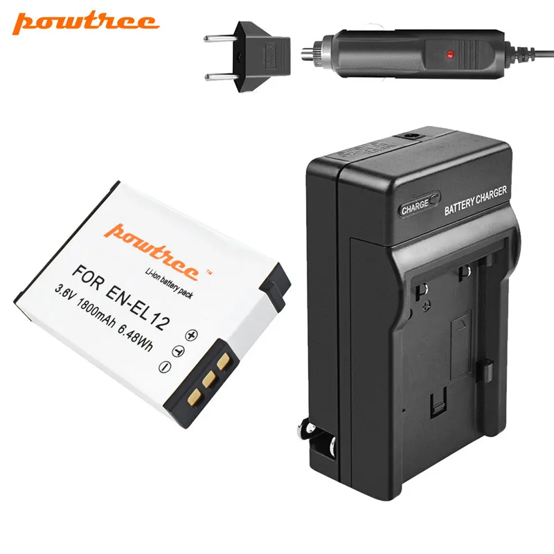 Аккумулятор и зарядное устройство Powtree на 1800 мАч для Nikon CoolPix S610 S610c S620 S630 S710 S1000pj P300