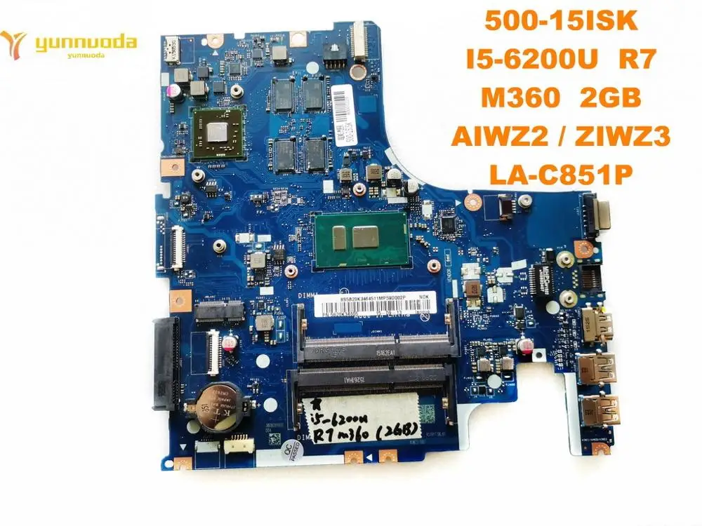 

Original for Lenovo 500-15ISK laptop motherboard 500-15ISK I5-6200U R7 M360 2GB AIWZ2 ZIWZ3 LA-C851P tested good free shi