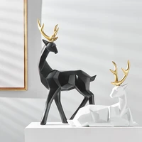 animal resin statues modern deer figurines home accessories sculptures living room decoration office desk gifts for new year