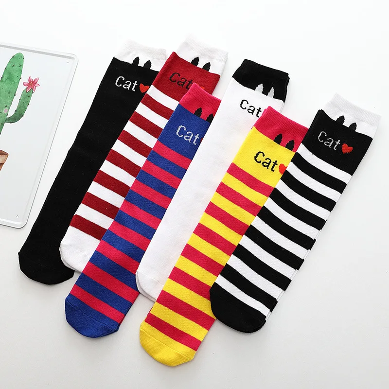 Носки для девочек женские Хлопковые гольфы милые длинные детские танцевальные