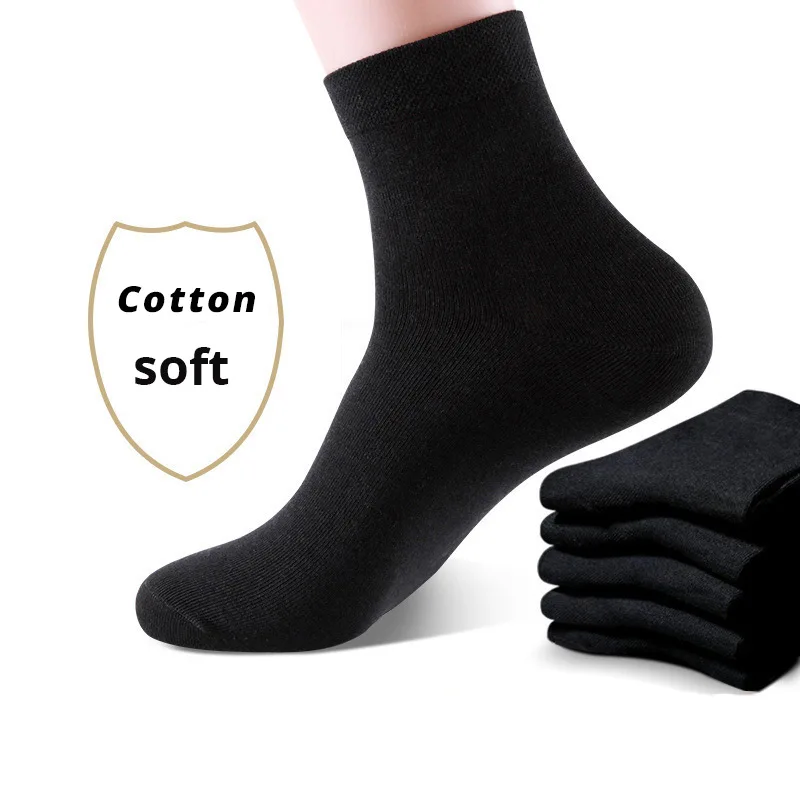 

Wholesale Man Cotton Black Socks New Business Men Crew Socks White Soft Breathable Socks for Male