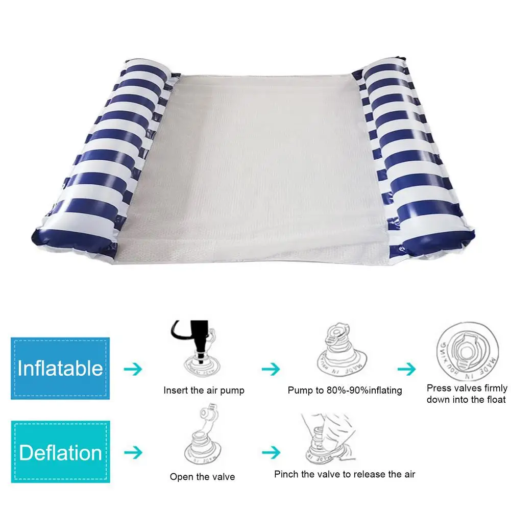 

Foldable Inflatable Water Hammock Recliner Inflatable Mattresses Inflatable Floating Bed Chair Swimming Ring Lounger Back