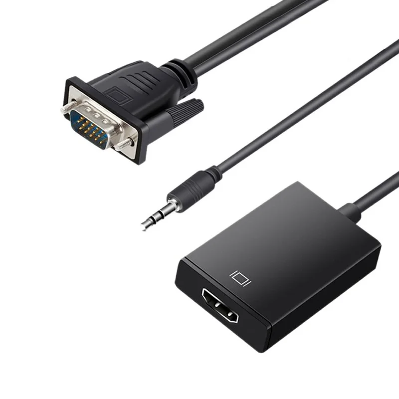 Переходник с VGA на HDMI выход 1080P HD аудио VGA2HD TV AV видео кабель конвертер адаптер для