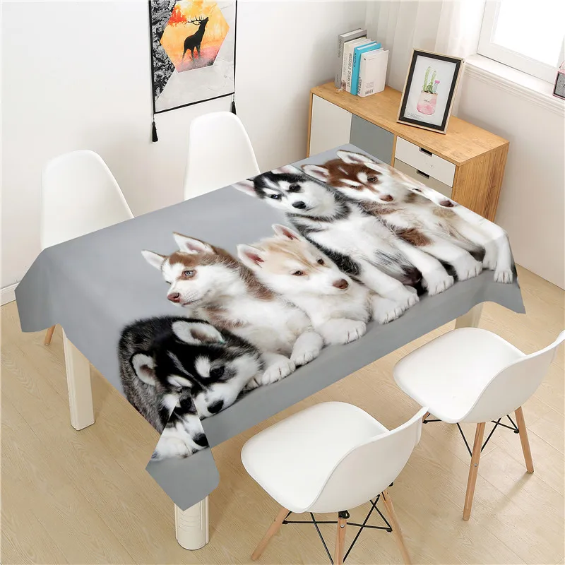 

Lovely Dog Tablecloth polyester Hotel Picnic Table Rectangular Table Covers Home Dining Tea Table Decoration