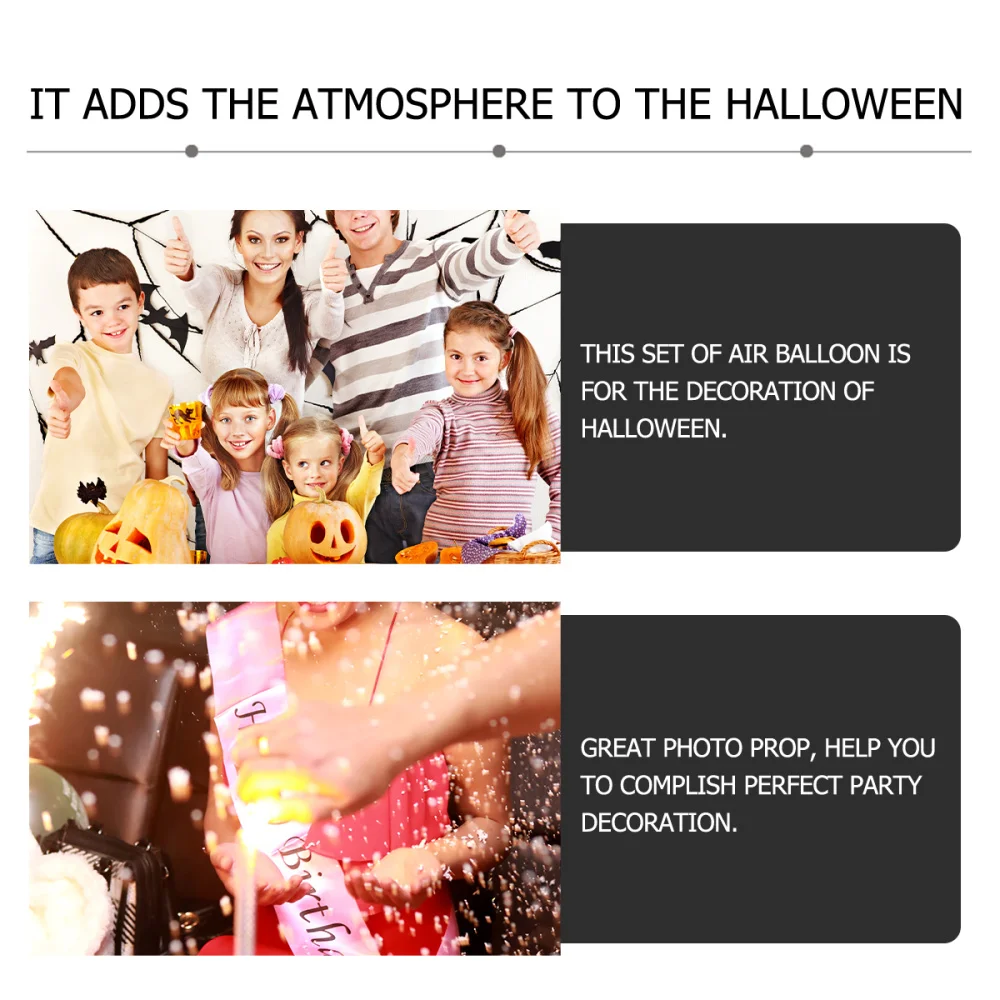 1 Set/ 3 Group Halloween Party Balloon Aluminum Foil for Banquet (1 Gropu Each Black Orange Green Red Green) | Дом и сад