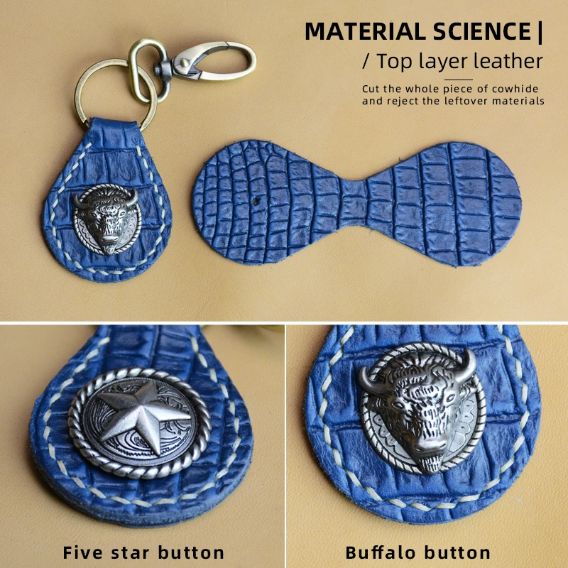 Брелок для ключей ручной работы из натуральной кожи винтажный кожаный