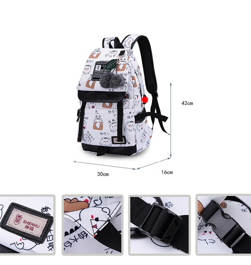 school bags for girls female laptop backpack usb backbag children backpacks cute cat school backpack for girls bag pack